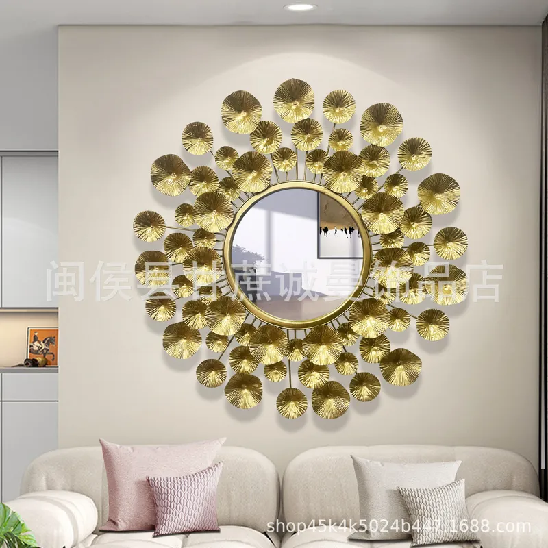 Interior Design Luxury Living Room - Avrupa Tarzı Altın Metal Duvar Dekor