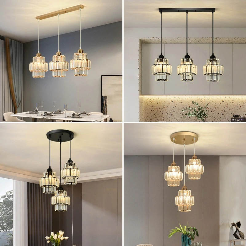 Interior Design Hall - İskandinav Tasarımcı Estetiği Kristal Avize Restoran