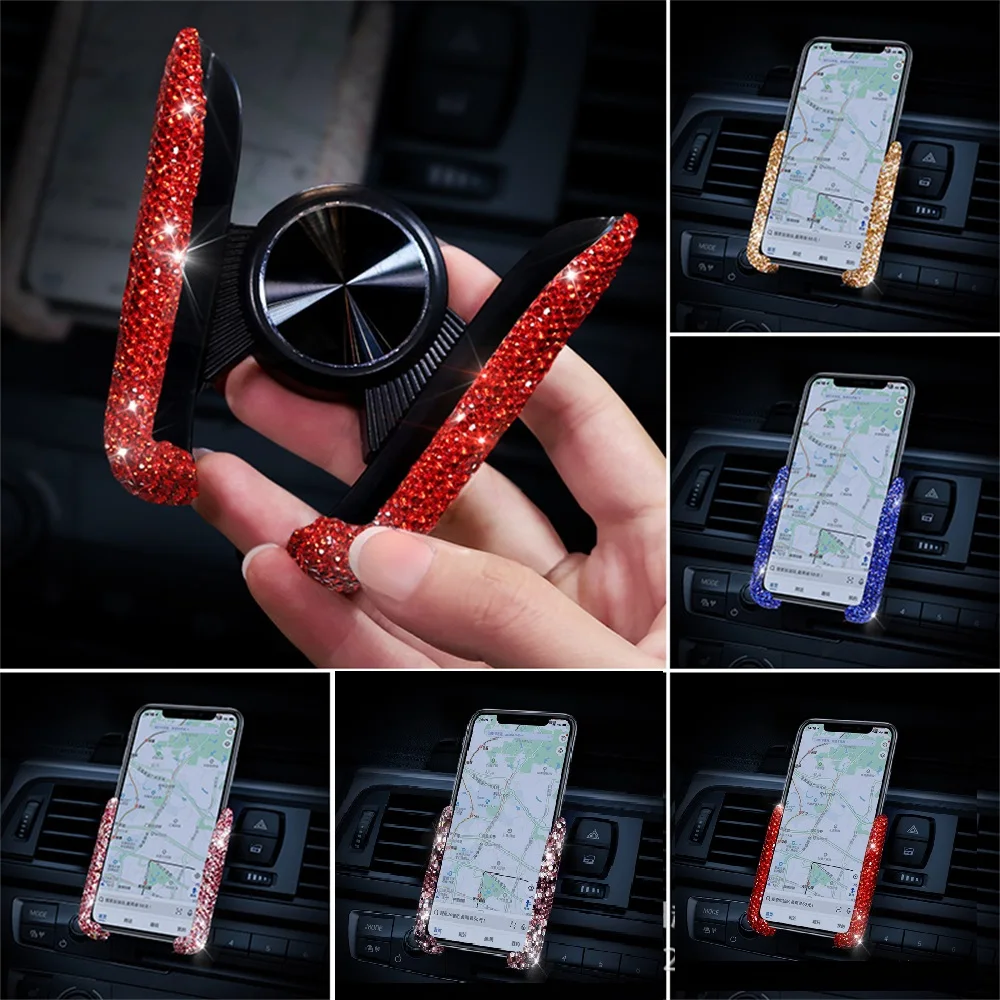 Interior Design Texture - Elmas Araba Telefon Tutucu Rhinestone Hava