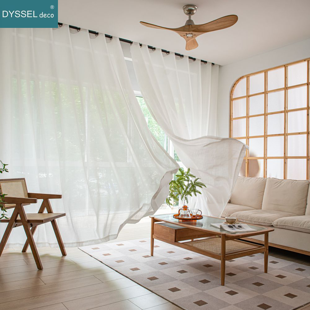 Modern Beyaz Keten Düz Şeffaf  - Linen Curtain Eyelet incelemesi ve fiyatı